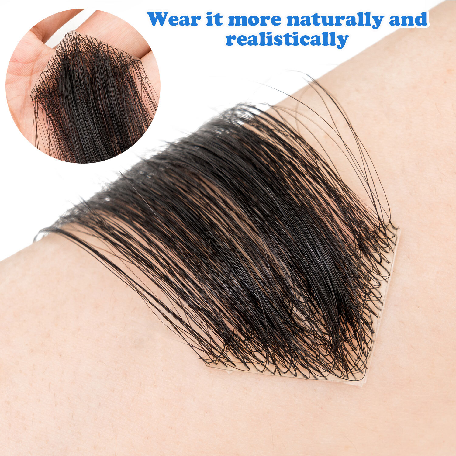Front Hairline 100% Human Hair Patch Full Skin Base Cover-Up Topper Piece Toupee