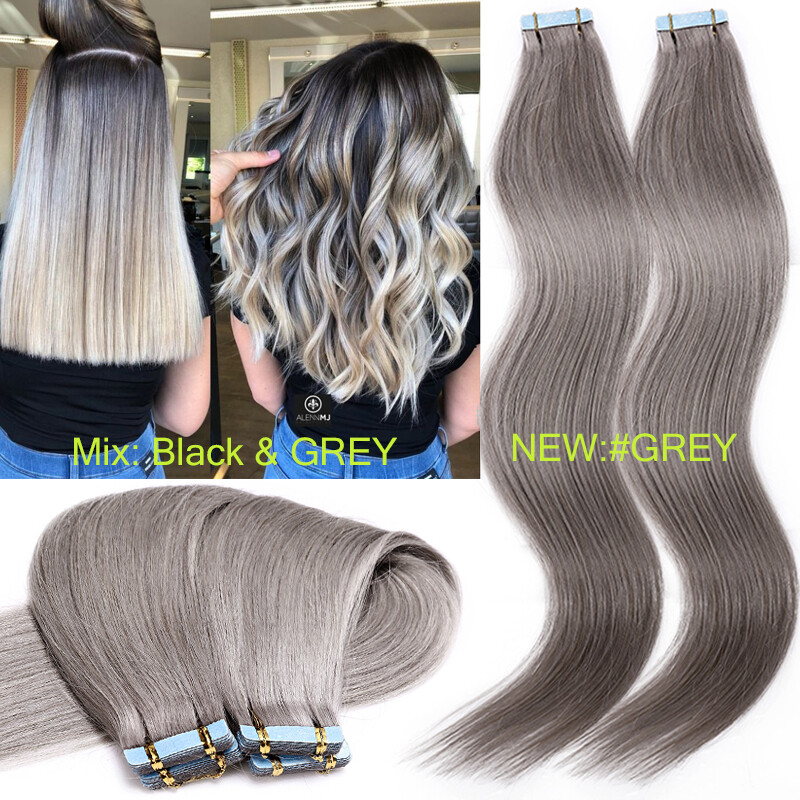 Russian Tape In Skin Weft 100% Remy Human Hair Extensions Full Head 200G THICK U