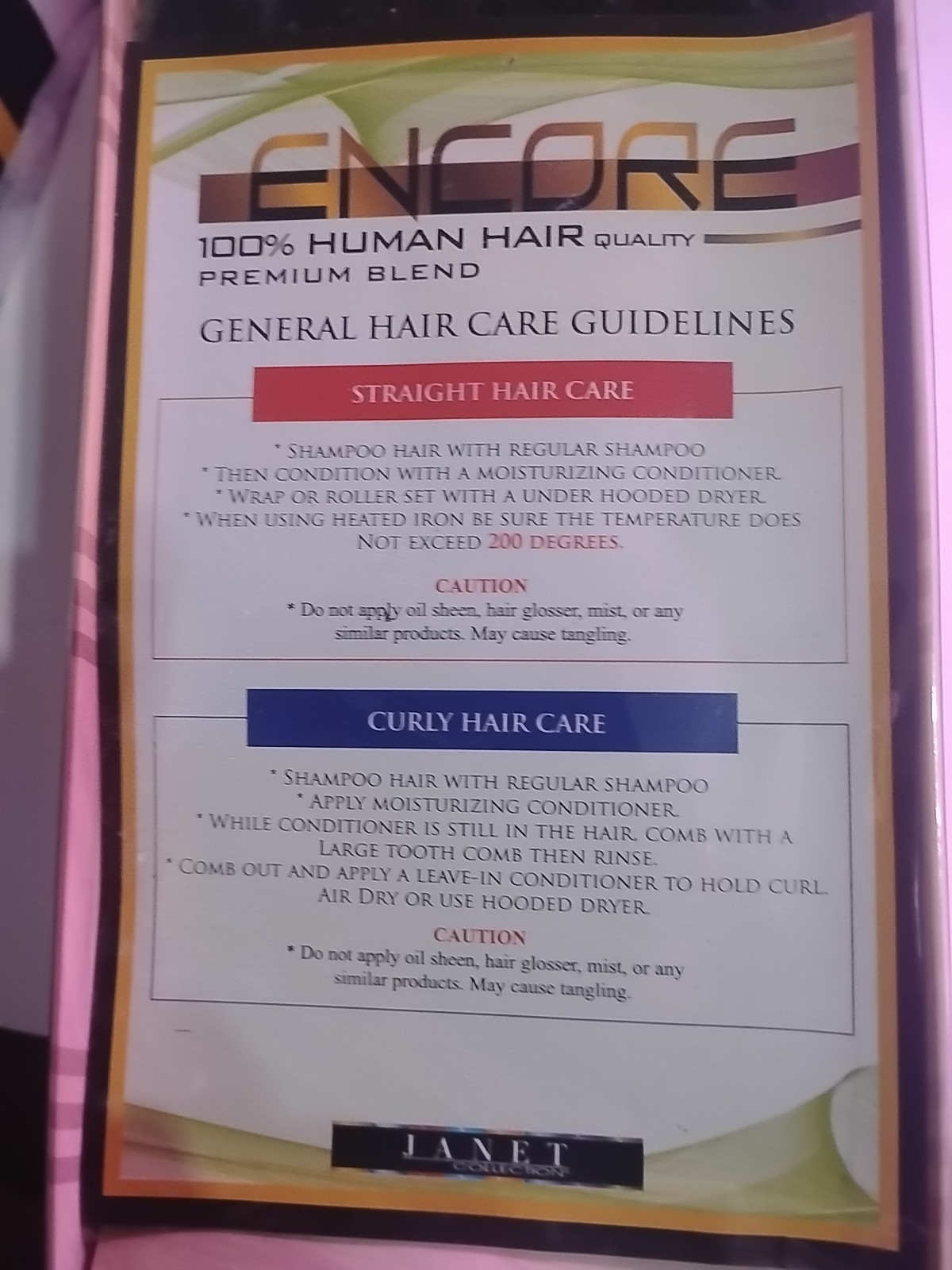 Encore Janet weave 100% Human Hair Quality Collection Swirl Curl 10 Inch 1B
