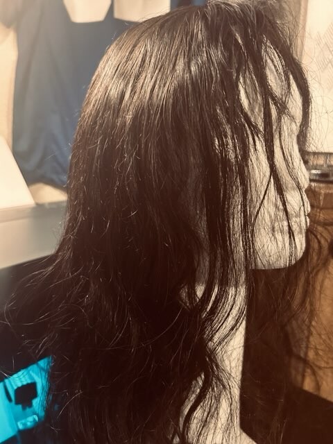 womens wig Virgin human hair (19 Inch) With Part