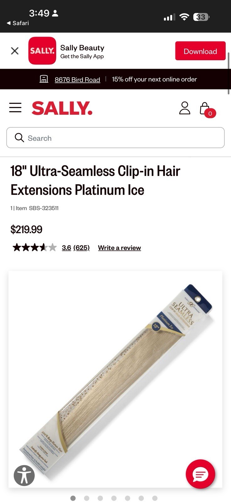 Barely Xtensions 18” Ultra Seamless Clip-In Extensions Platinum Ice Human Hair