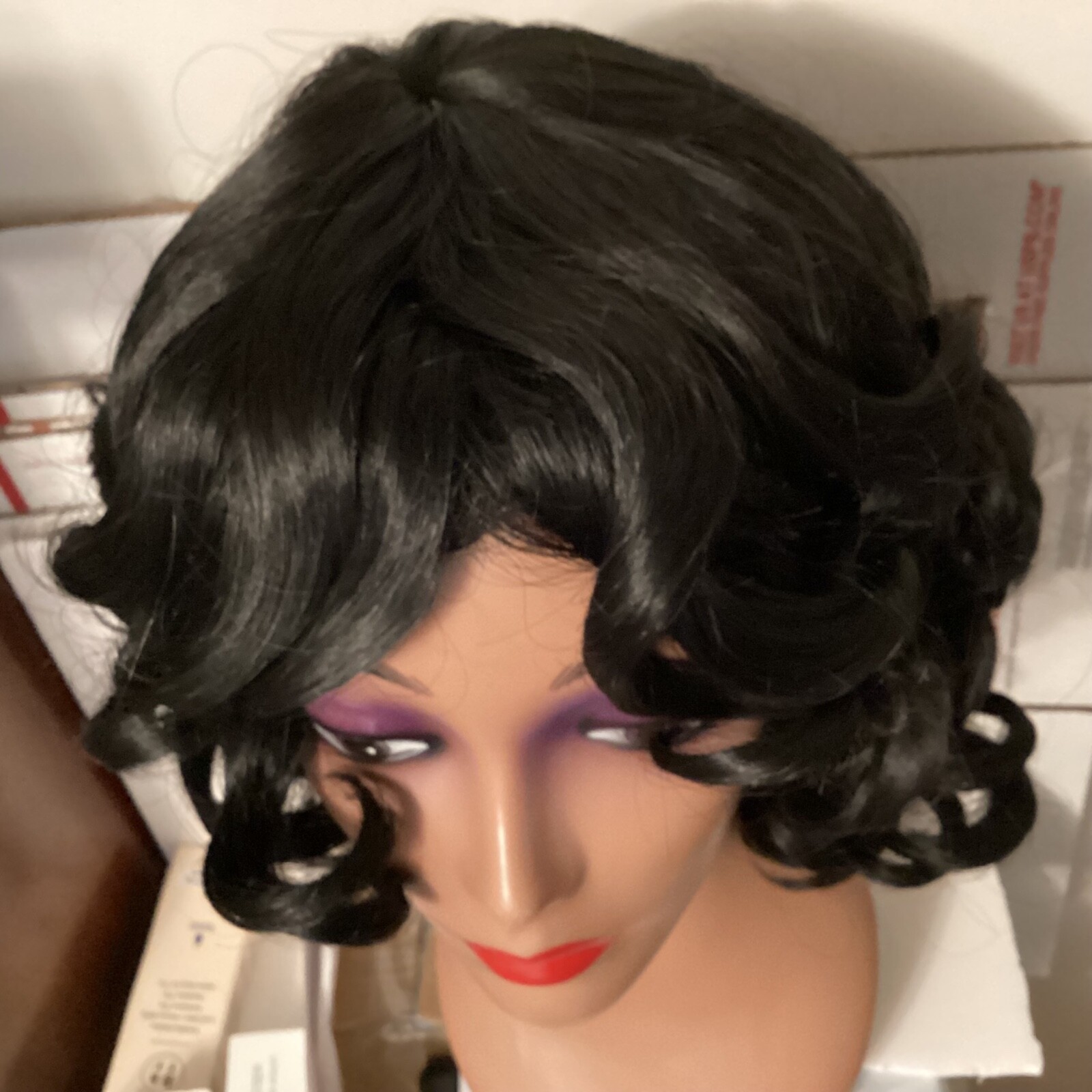2 Wigs Fashion Full Wigs Curly Copper, Black Synthetic Women Daily Use Party