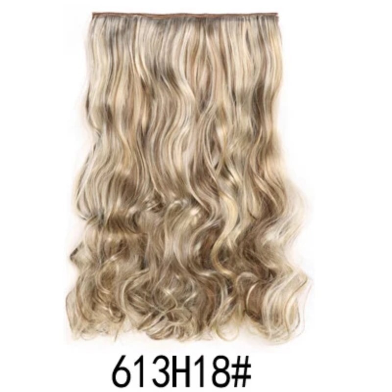 24in Synthetic Long Straight Clip In One Piece Hair Extension 5 Clips Fake Hair