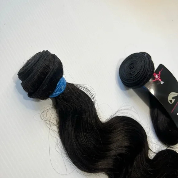22 inch body wave Brazilian 100% Human hair Natural black hair two Bundles