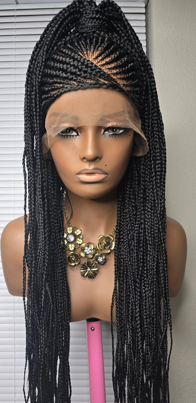 Black 36inches synthetic Braided wig Ponytail Style for Classic Ladies