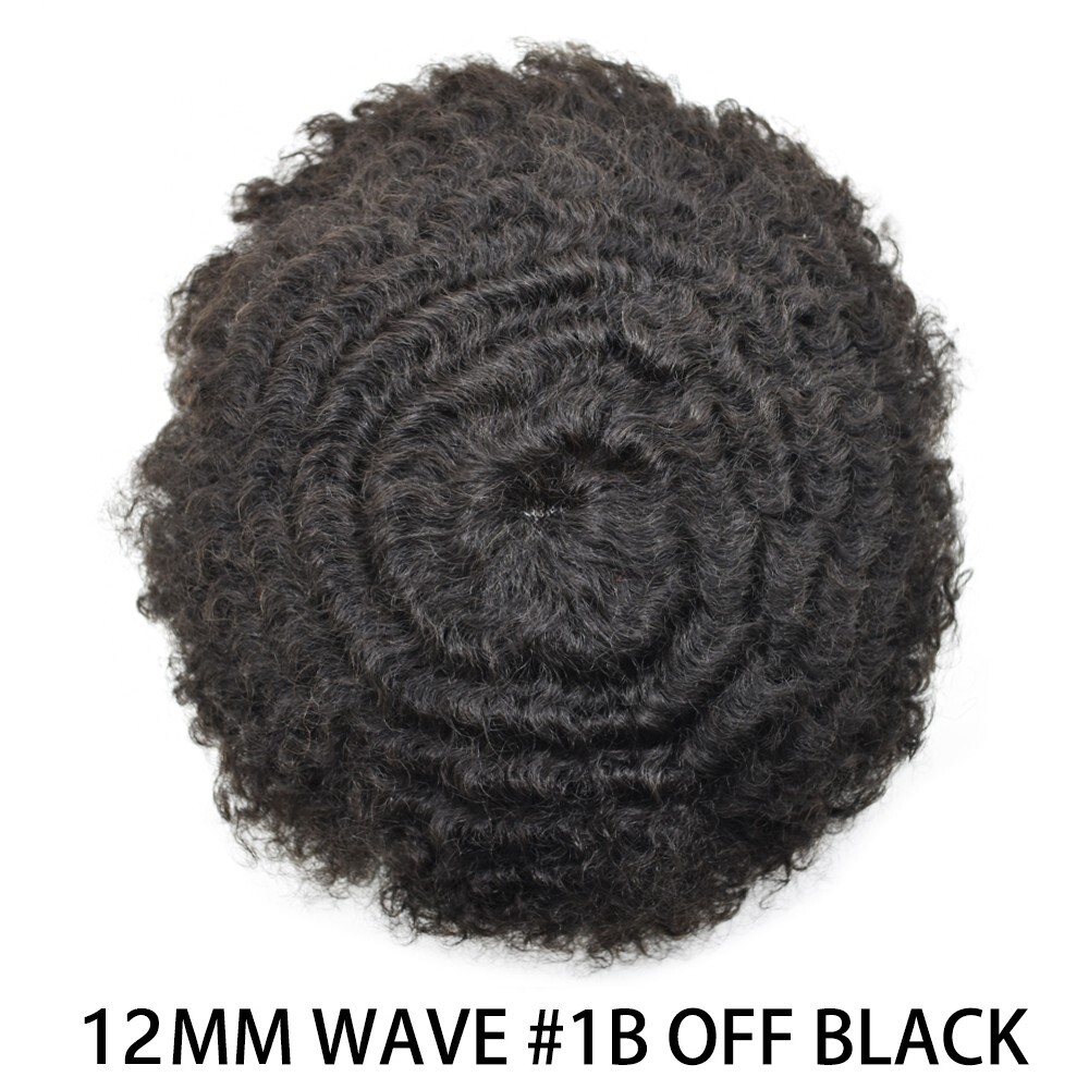 Afro Toupee for Black Men Durable Mono Afro Weave Kinky Curly Mens Wig Hair Unit