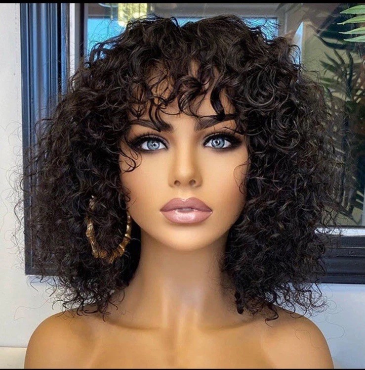 Luvme Hair Water Wave Minimalist Lace Glueless Wig with Bangs 100% Human Hair