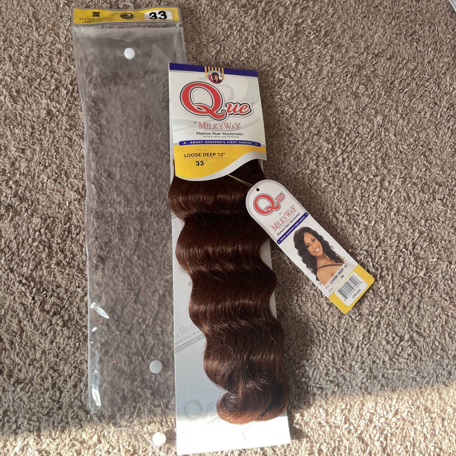 Que by Milky Way Human Hair Mastermix Loose Deep 12” – Color 33