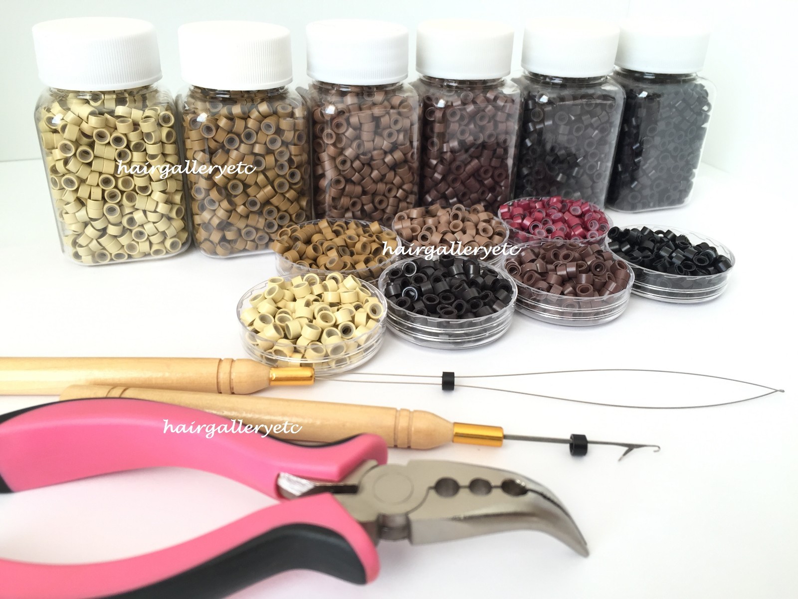 500 SILICONE MICRO BEADS Feather Hair Extension I TIP TOOL KIT PLIERS HOOK LOOP
