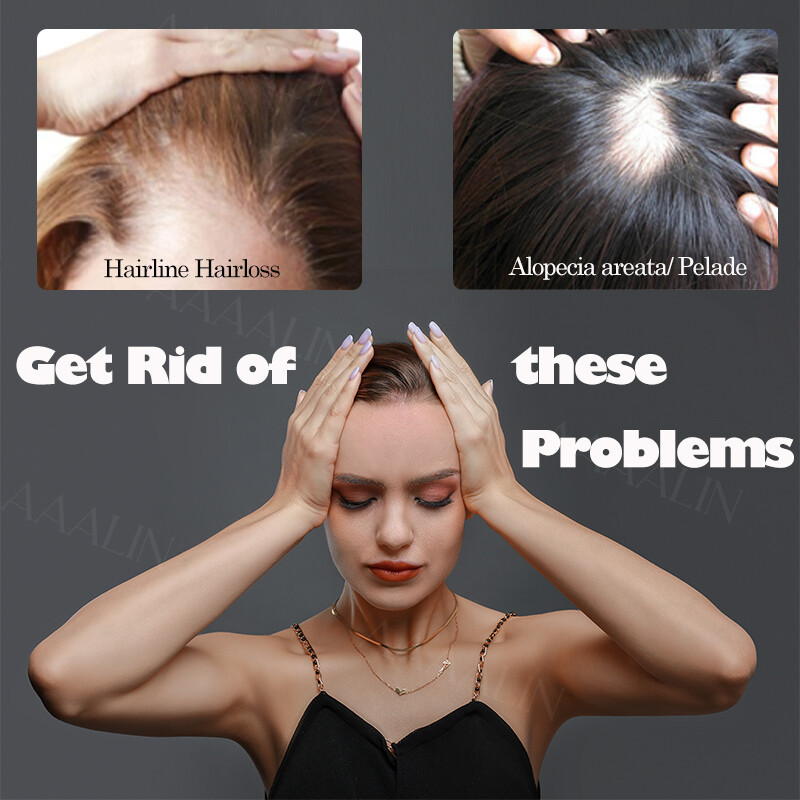 Thin Skin Hairline Bald Spot Hair Patch Frontal Hairpiece 100% Remy Human Hair