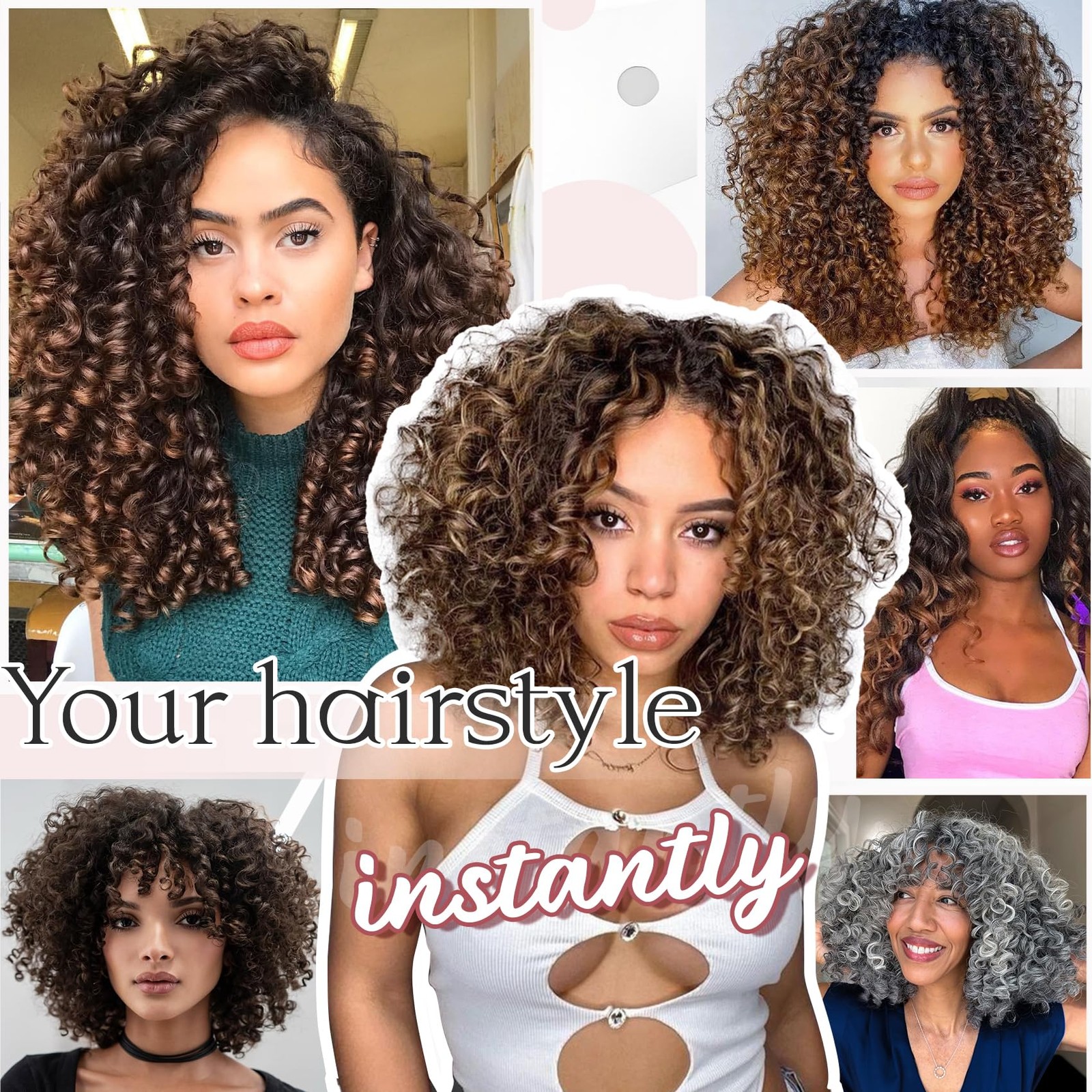 7 Packs Gogo Curl Grey Crochet Hair for 8 Inch Pre-Twisted Curly Crochet Hair…
