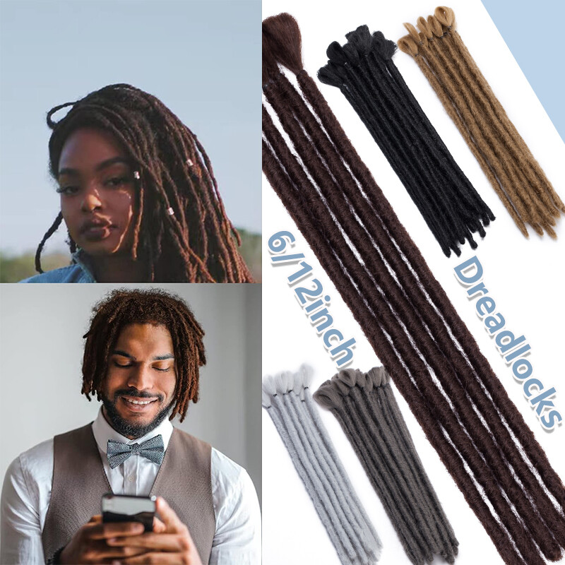 100% Real AS Human Hair Dreadlocks Extensions Crochet Braiding Hair Dreads Locs