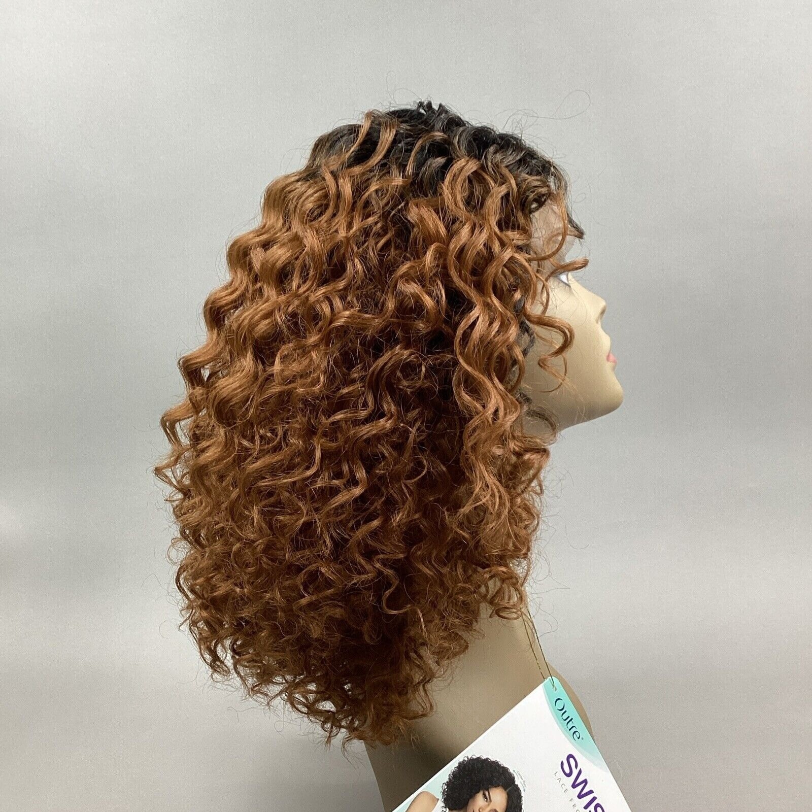 Valentina #DR30 Dark Root Honey Brown Short Synthetic Lace Front Wig Adjustable