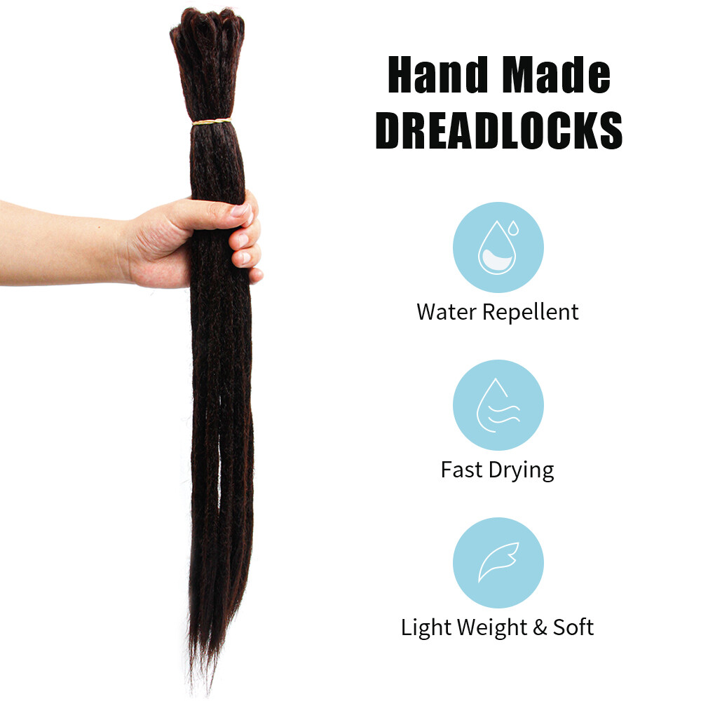 5PCS 20″ 24″ Dreadlocks Extension Single Ended Dreads Reggae Locs Crochet Braids