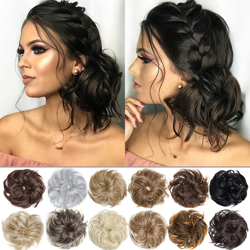 85G Thick Messy Bun Hair Piece Scrunchie Updo Wrap Hair Extensions Real as human