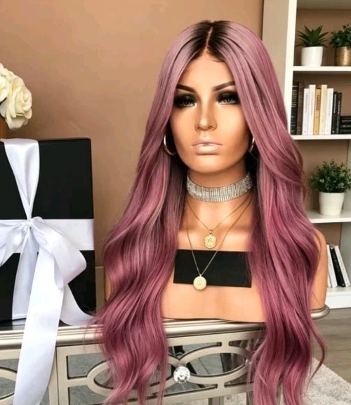 26 Inch Long Wavy Center-Parted Wig
