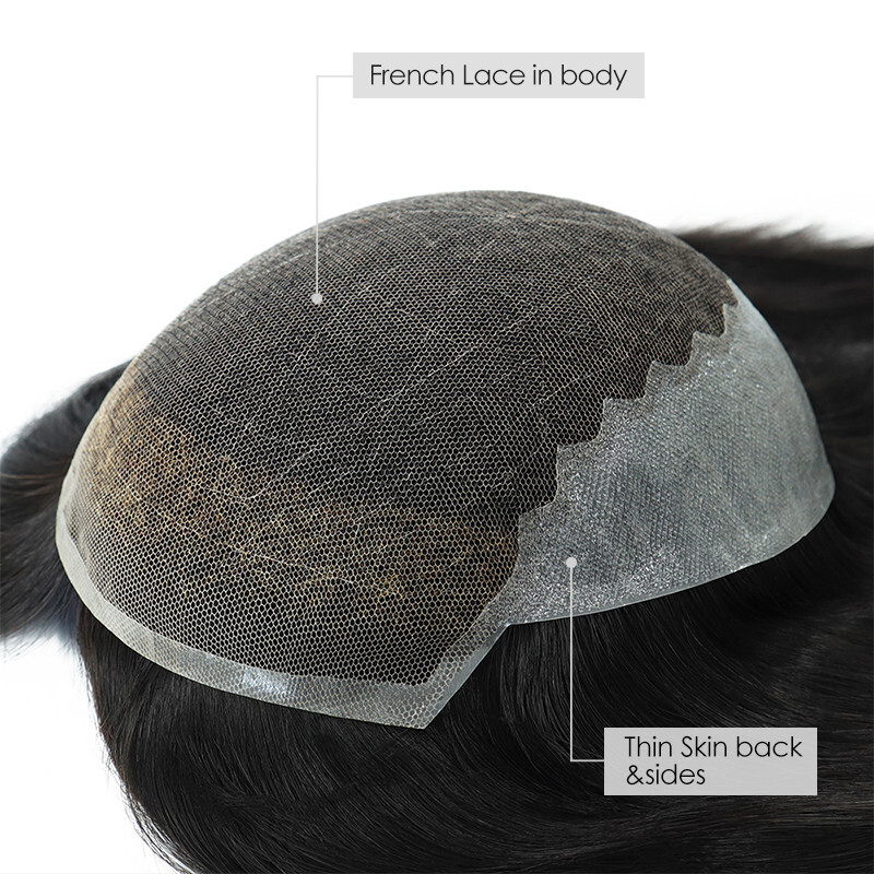 Women Top Pieces Hair Replacement Remy Hair Toppers Q6 7X9 16” Human Hair #NC