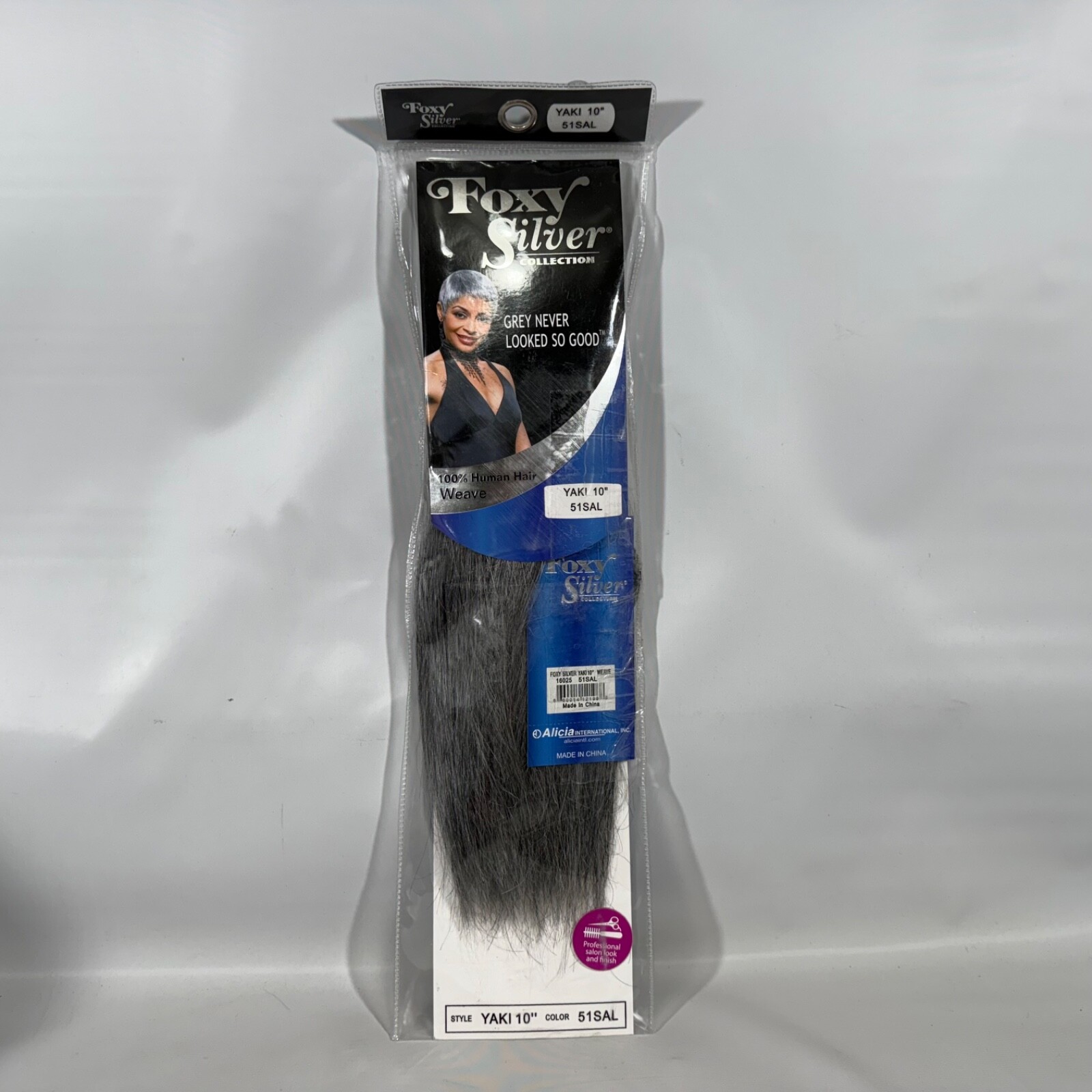 FOXY SALON WEAVE STRAIGHT Yaki 10” (Foxy Silver) Human Hair Weave 51 SAL New