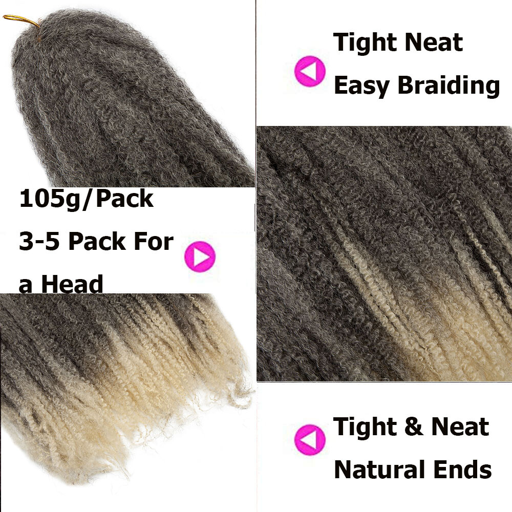 3Pack Ombre Afro Kinky Curly Marley Hair Twist Crochet Braiding Hair Extension