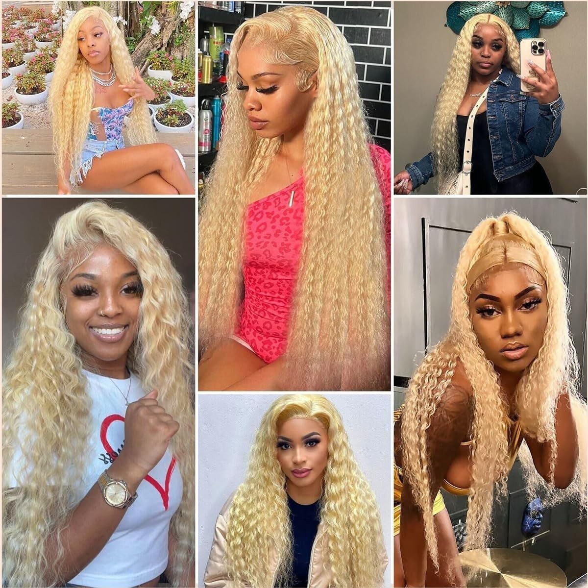 Hydtxc Human Hair Bundles 8 10 12 Inch Blonde 613 Water Wave Bundles Human Hair