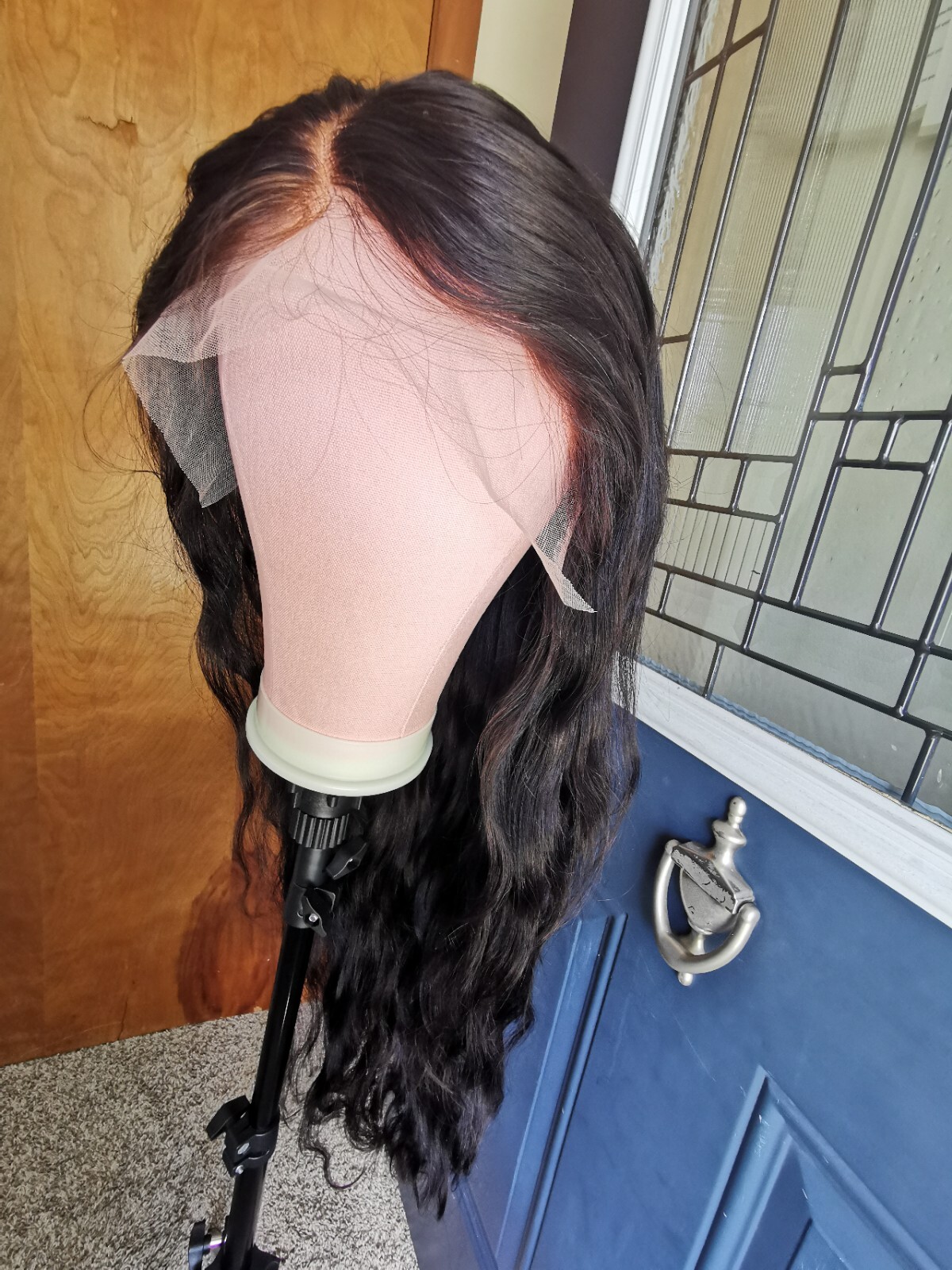 Ready To Go Bleached Knots High Quality Sexy 30” Human Hair Front Lace Wig 1B