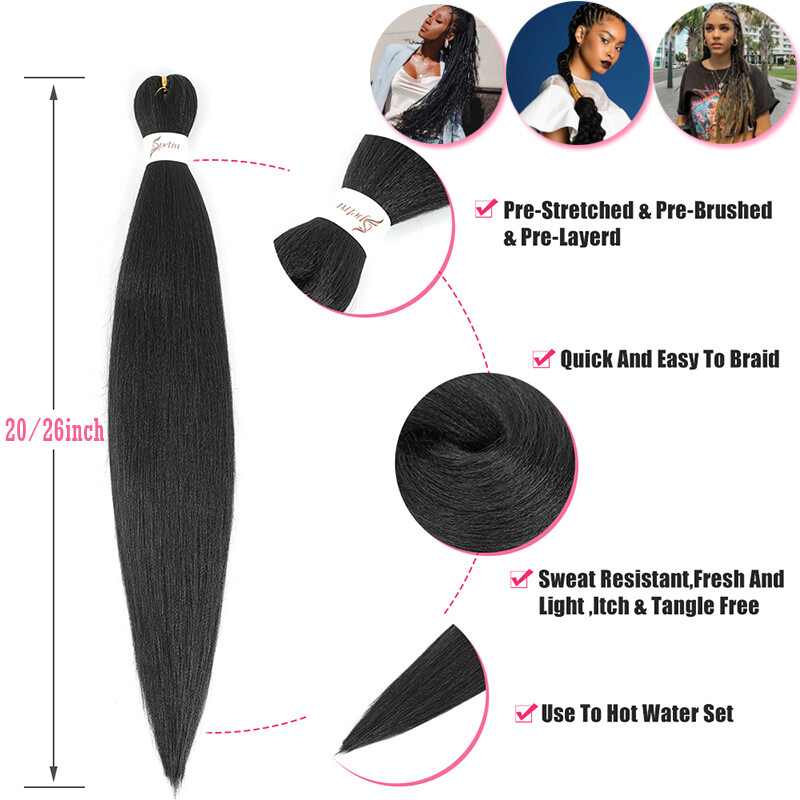 XPression Ultra Braid 100% Kanekalons Braiding Pre-Stretched Perm Hair Extension