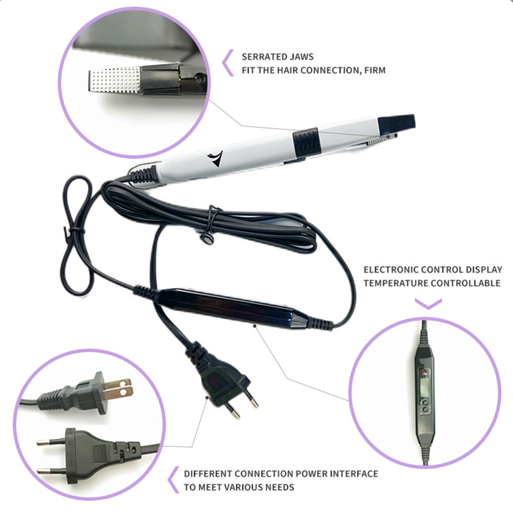 New UV Light Extensions Kit V Light Hair Extension Machine,V-light glue 20g * 2