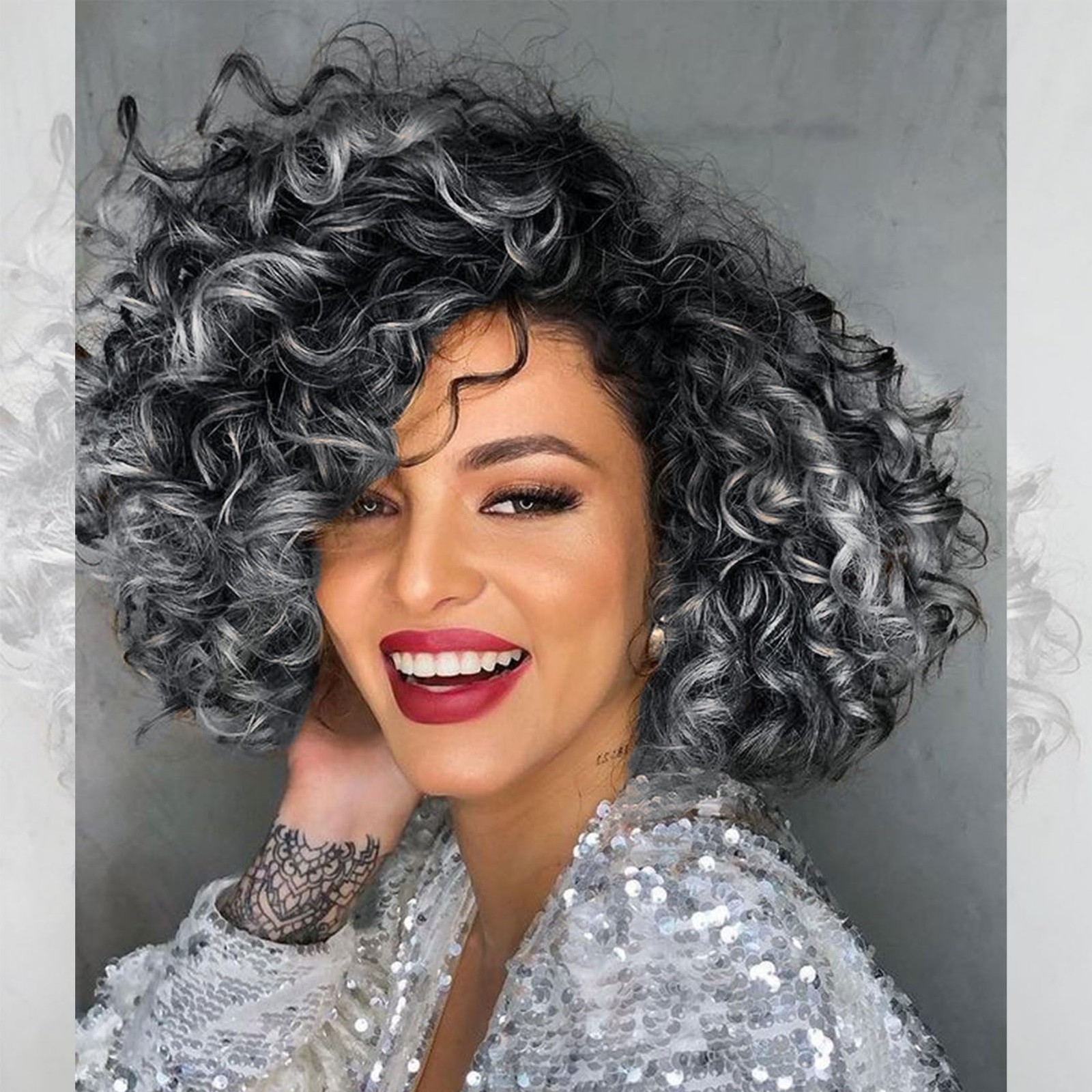 7 Packs Gogo Curl Grey Crochet Hair for 8 Inch Pre-Twisted Curly Crochet Hair…