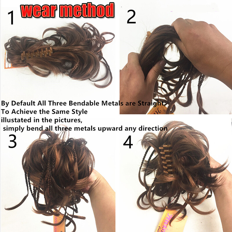 12″ Short Pony Tail Hairpiece Claw Clip On Bendable Messy Hair Extensions Soft