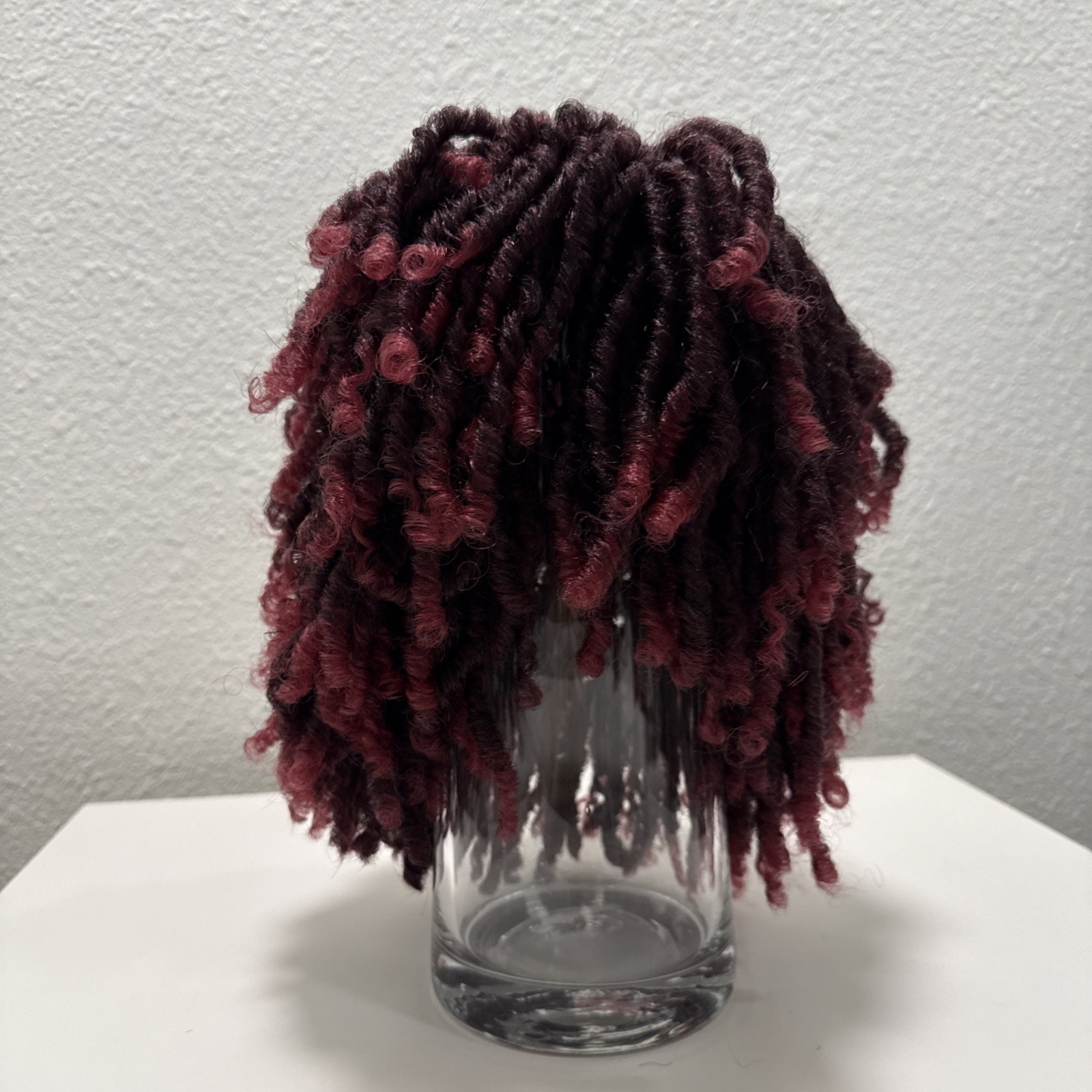 Burgundy Spiral Curl Wig Short Afro Twist Style – Synthetic Costume Cosplay Hair