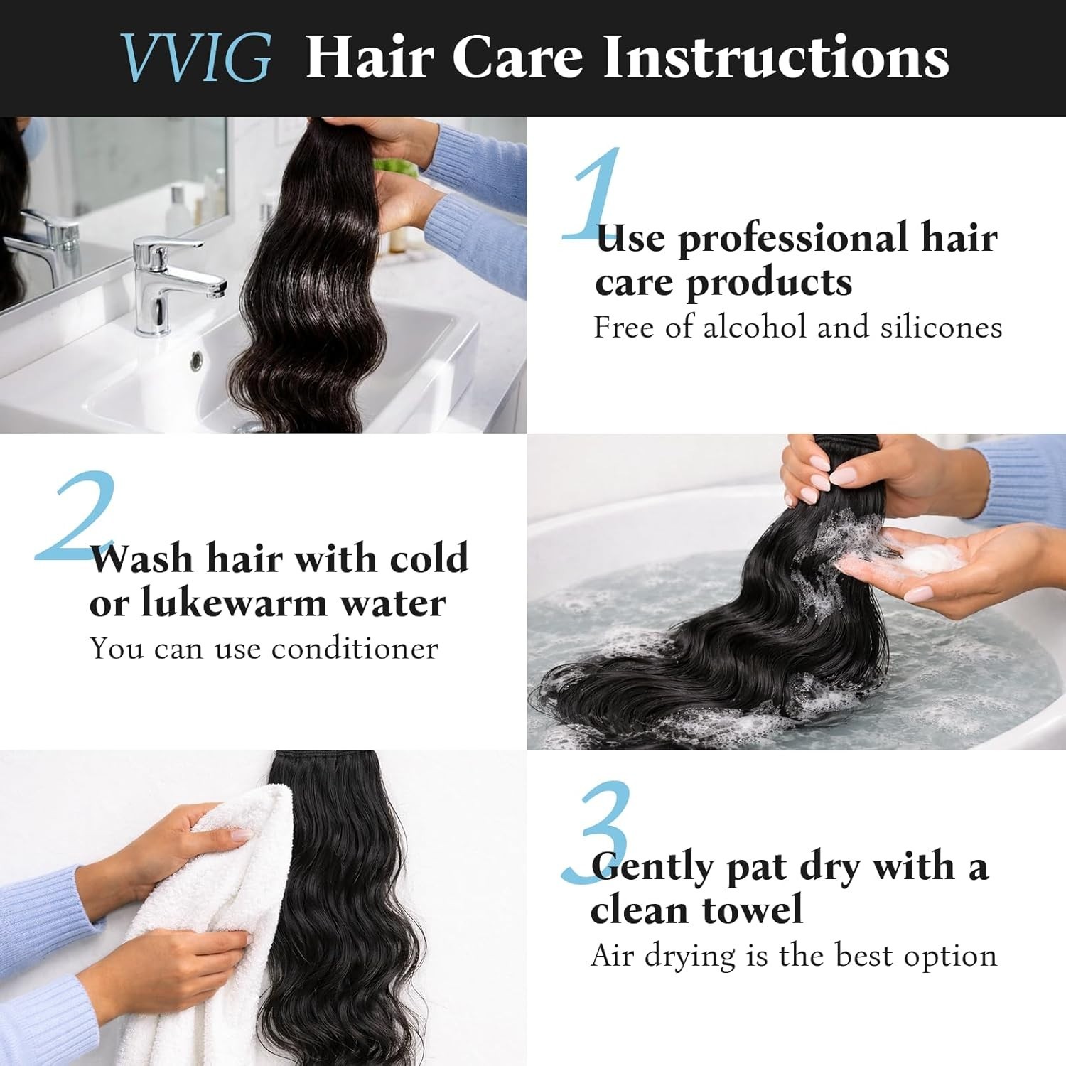 VVIG Body Wave Human Hair Bundle 18 Inch 100% Unprocessed Raw Human Hair 16A Gra