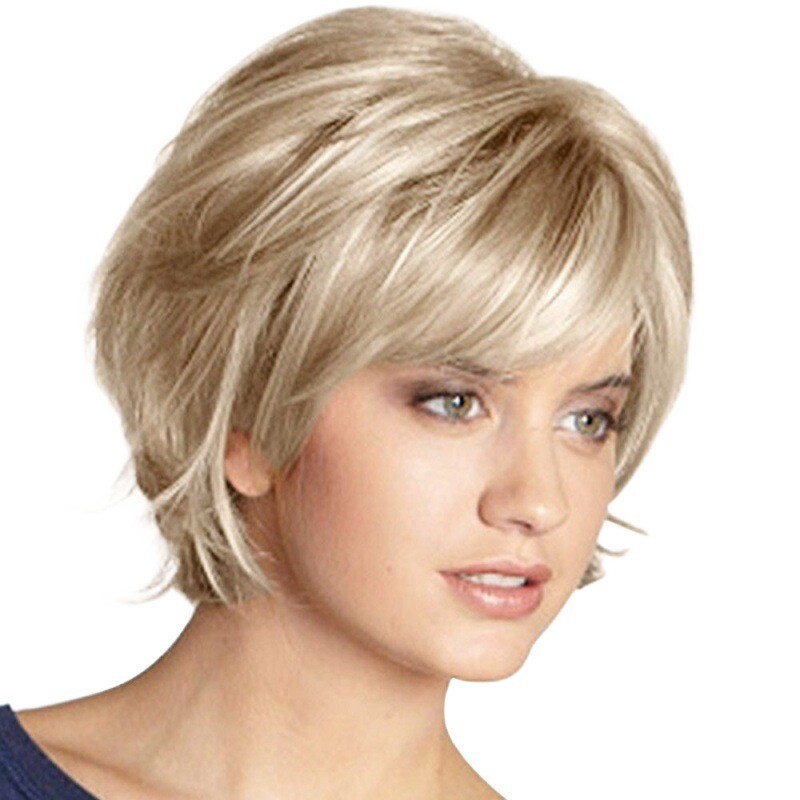 Womens Natural Short Wigs Curly / Straight Bob Hair Wavy Wigs Brown Blonde Wig