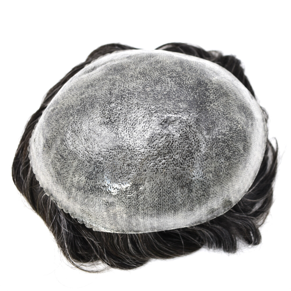 MensToupee Human HairReplacement Full Poly Skin Injected PU System Wig for MenUS