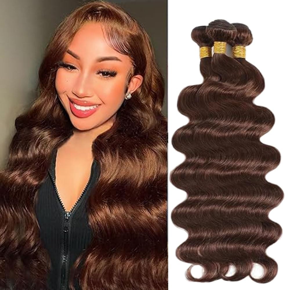Labamiya Body Wave Human Hair Bundles Chocolate Brown 14 16 18 Inch Color 4
