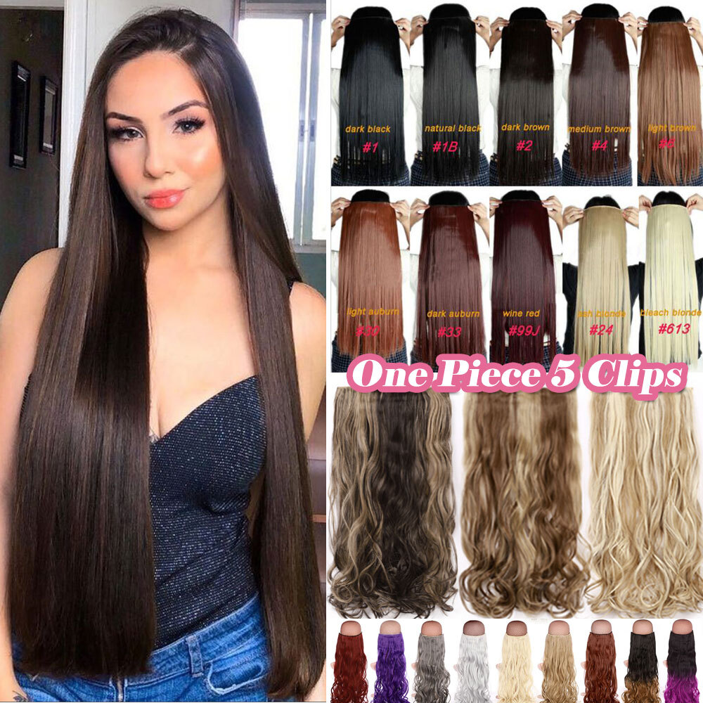 1PCS Long Thick Hairpiece Clip In Real as human Hair Extensions Full Head Curly