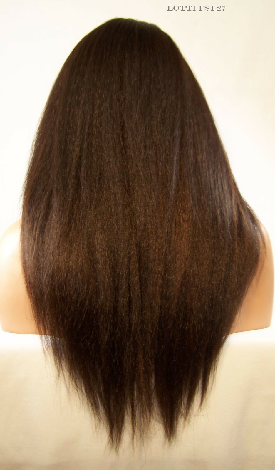 Long Yaki Lace Front Wig Brown w/Highlights #4.30 Long C-part Heat safe yaky lot