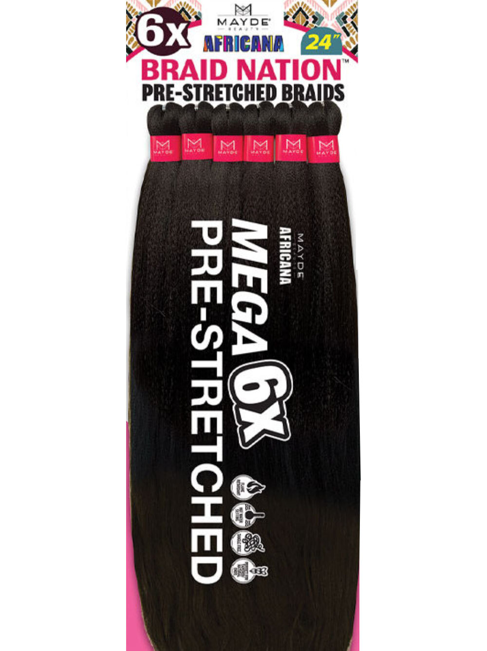 MAYDE BEAUTY SYNTHETIC BRAID – 6X BRAID NATION 24″