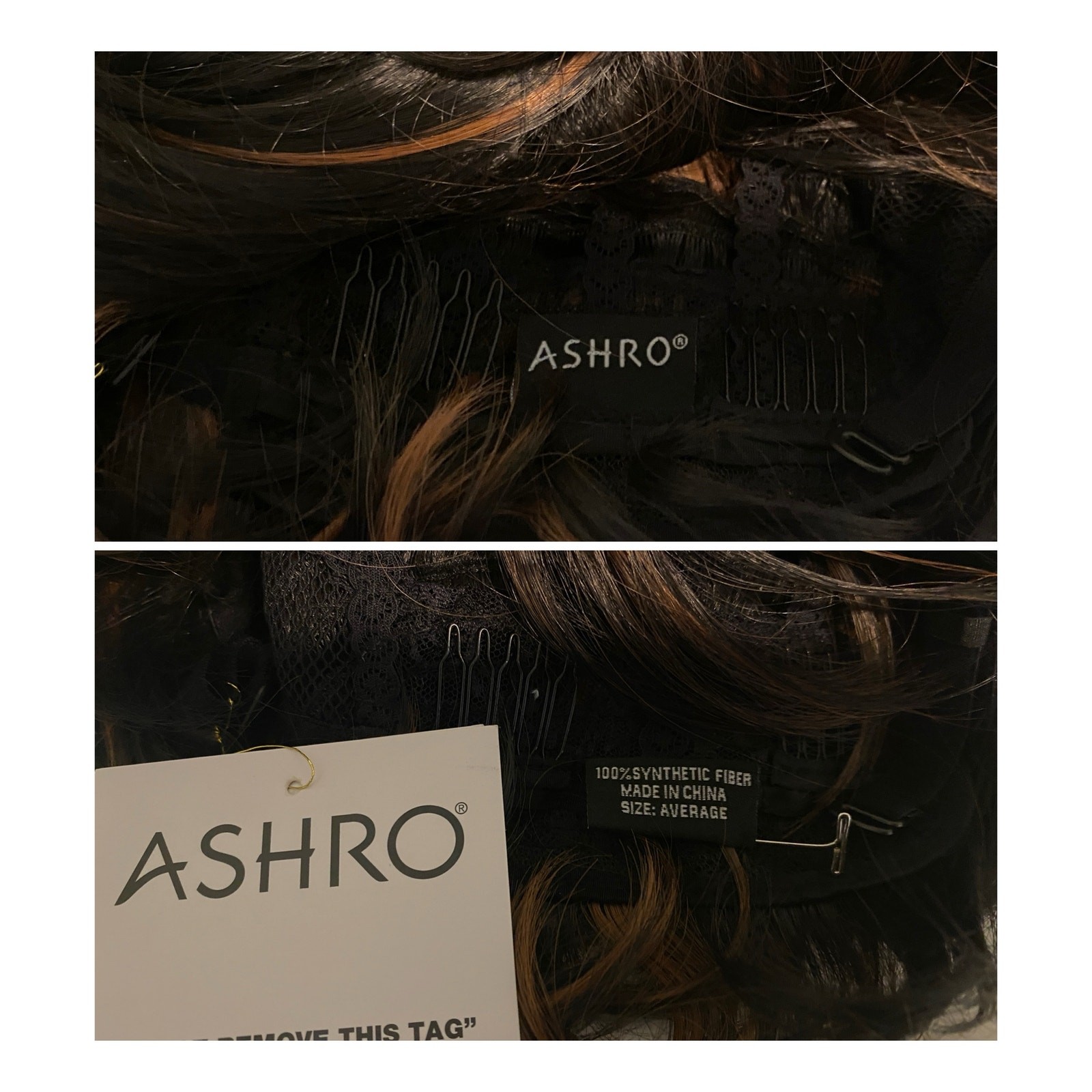 ASHRO 6935059 Soft Wavy Wig Synthetic Dark Brown Copper Heat Resistant Avg NWT