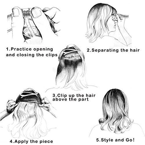 18″ 1-Pack 3/4 Full Head Curly Wavy Clips in on Synthetic Hair Extensions HE0…