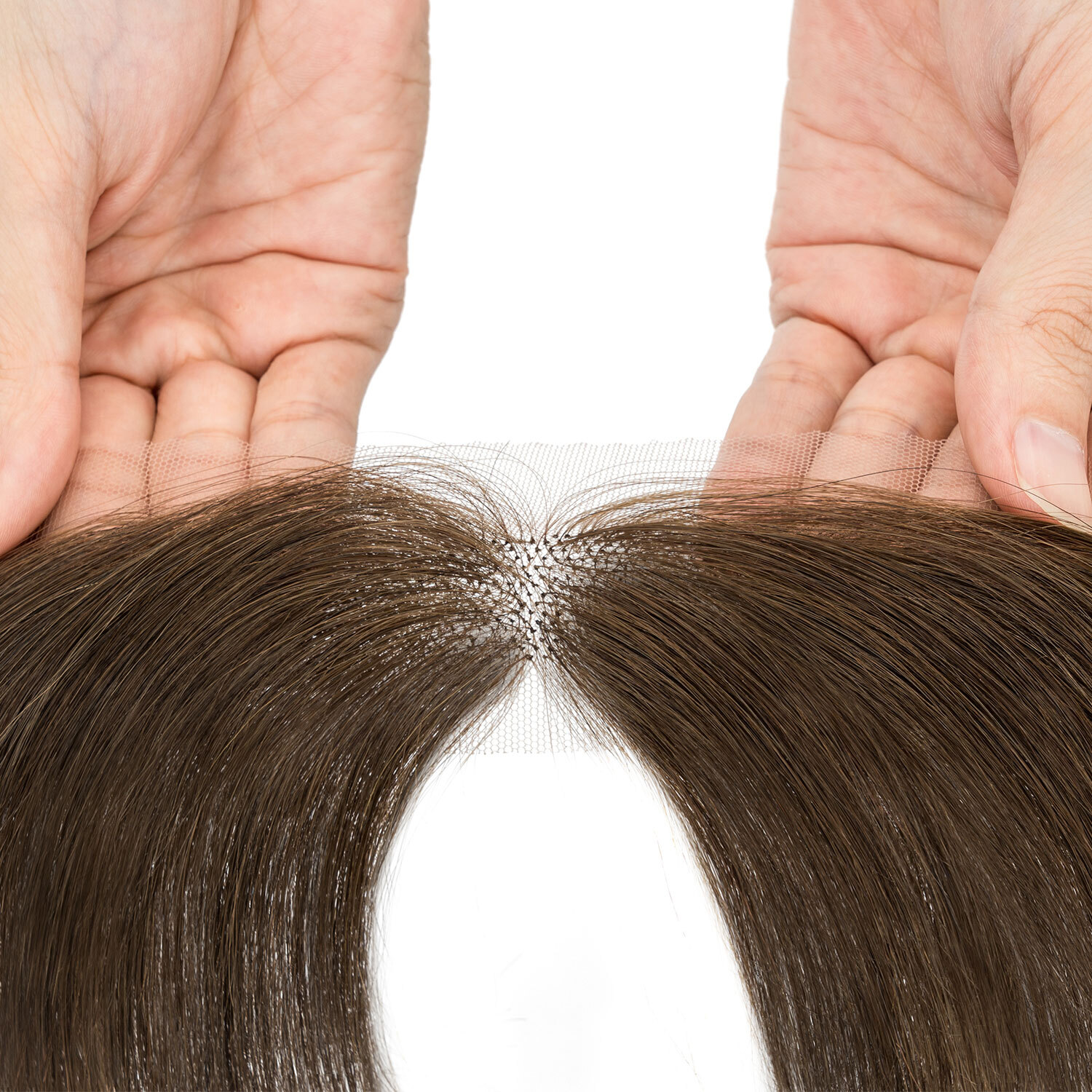 USA FULL LACE HAND-TIED FRONT HAIRLINE HUMAN HAIR PATCHES Hairpiece Women Topper