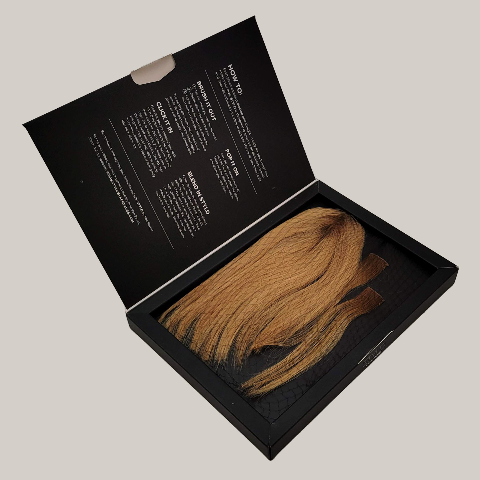 STYLD by Ken Paves [NEW] PARIS Human Hair Cropped Clip In Hair Extension 3 Pcs