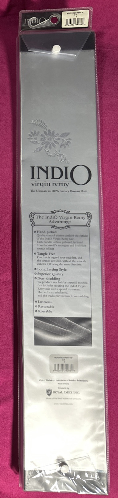 Hollywood Professional Indio Virgin Remy 18” Luxury Human Hair Black #1 New