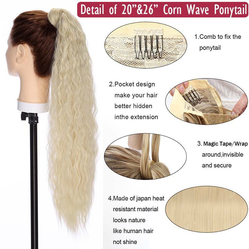 Extra Thick Real Wrap Ponytail Clip In Hair Extensions Pony Tail Long Curly Wavy