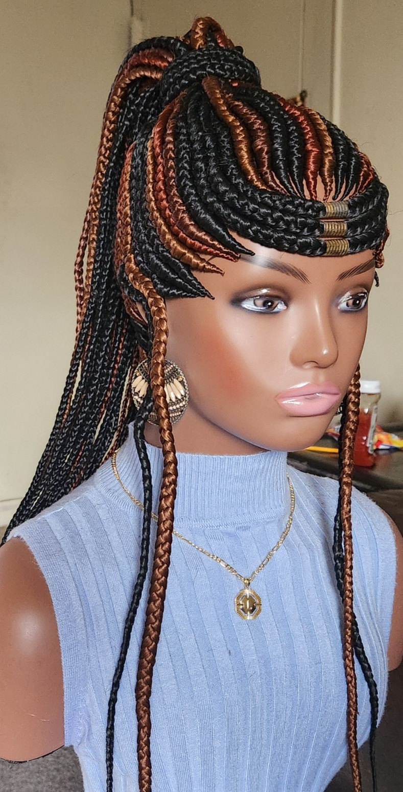 Handmade braided cornrow wig princess Multiple colors