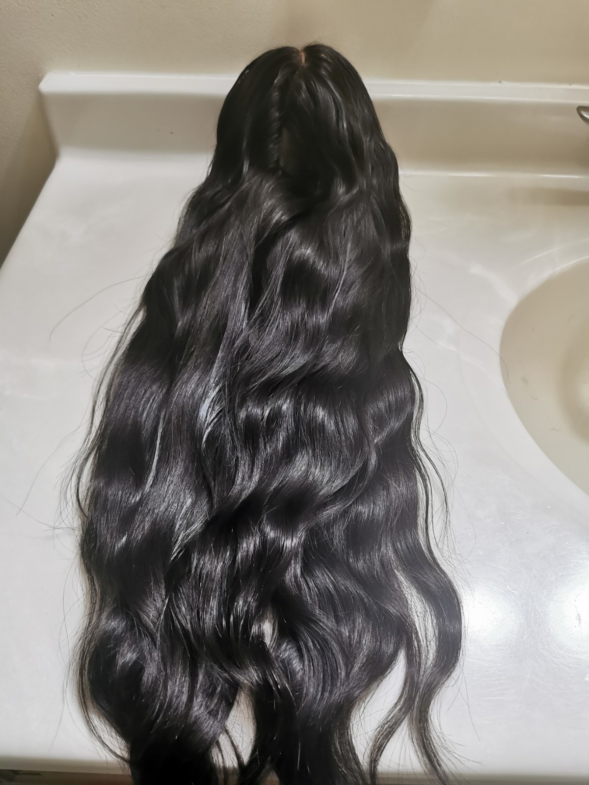 High Quality Full Lace Wig Natural Black Straight Human Hair Wig 28″