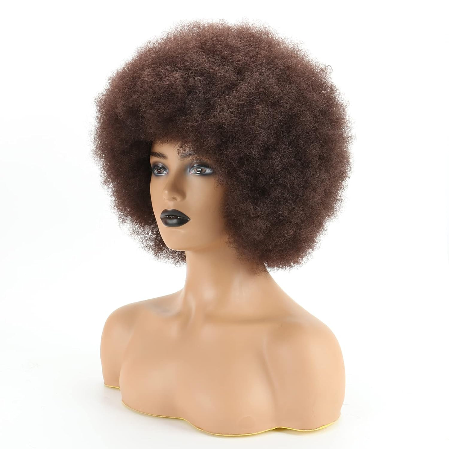 Puffy Afro Wig for Black Women, Light Brown Afro Wigs 70S Large Bouncy and Soft
