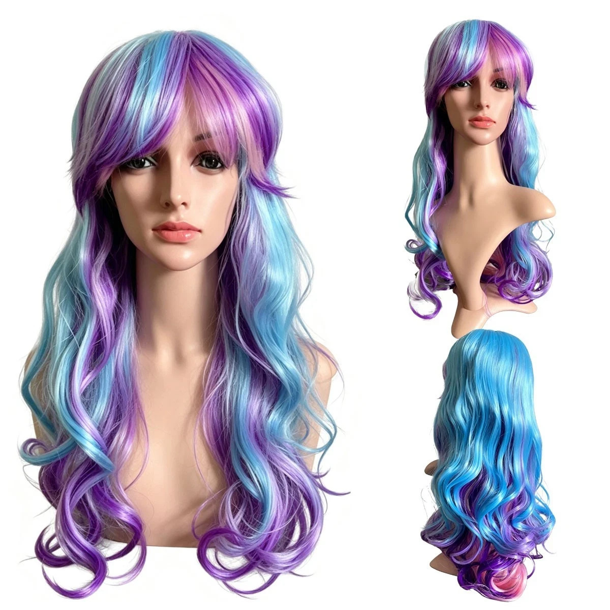 Long Colorfull Wave Cosplay Hair Wig Hair Care Cosplay Style Heat Resistant Wig