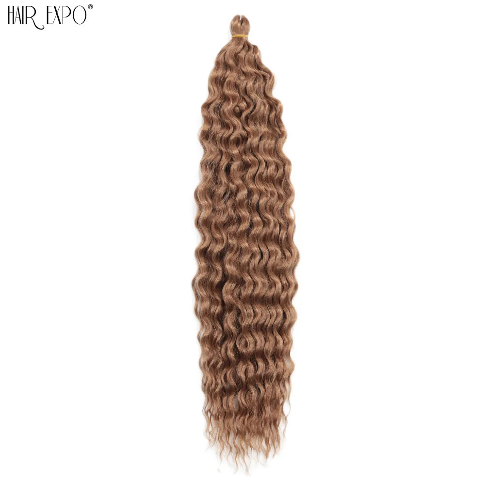 22 Inch Ombre Ariel Curl Crochet Hair Synthetic Deep Wave Braid Hair Extensions