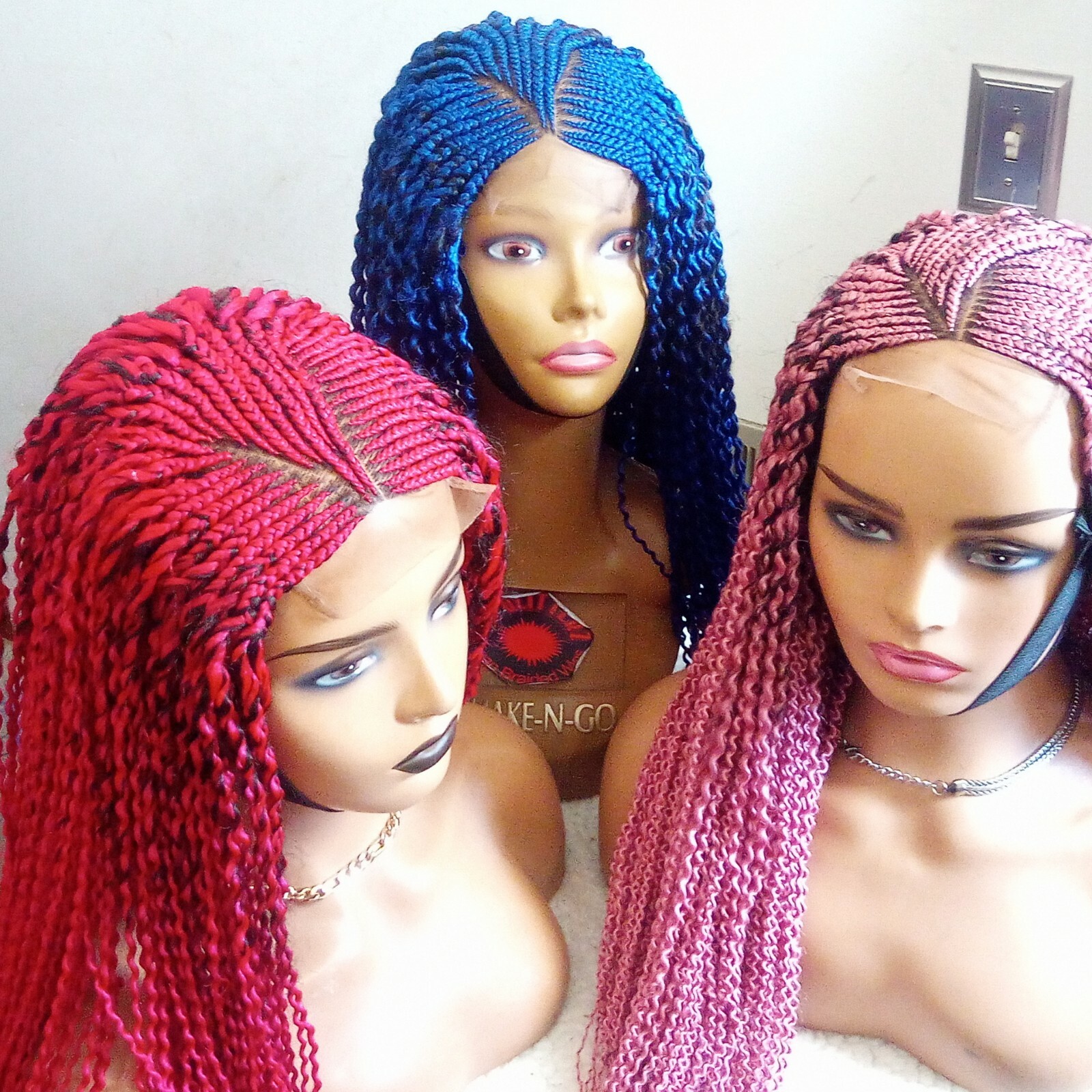 AFRICAN BRAIDED WATERMELON WIG 40″ (AVAILABLE COL BLUE)