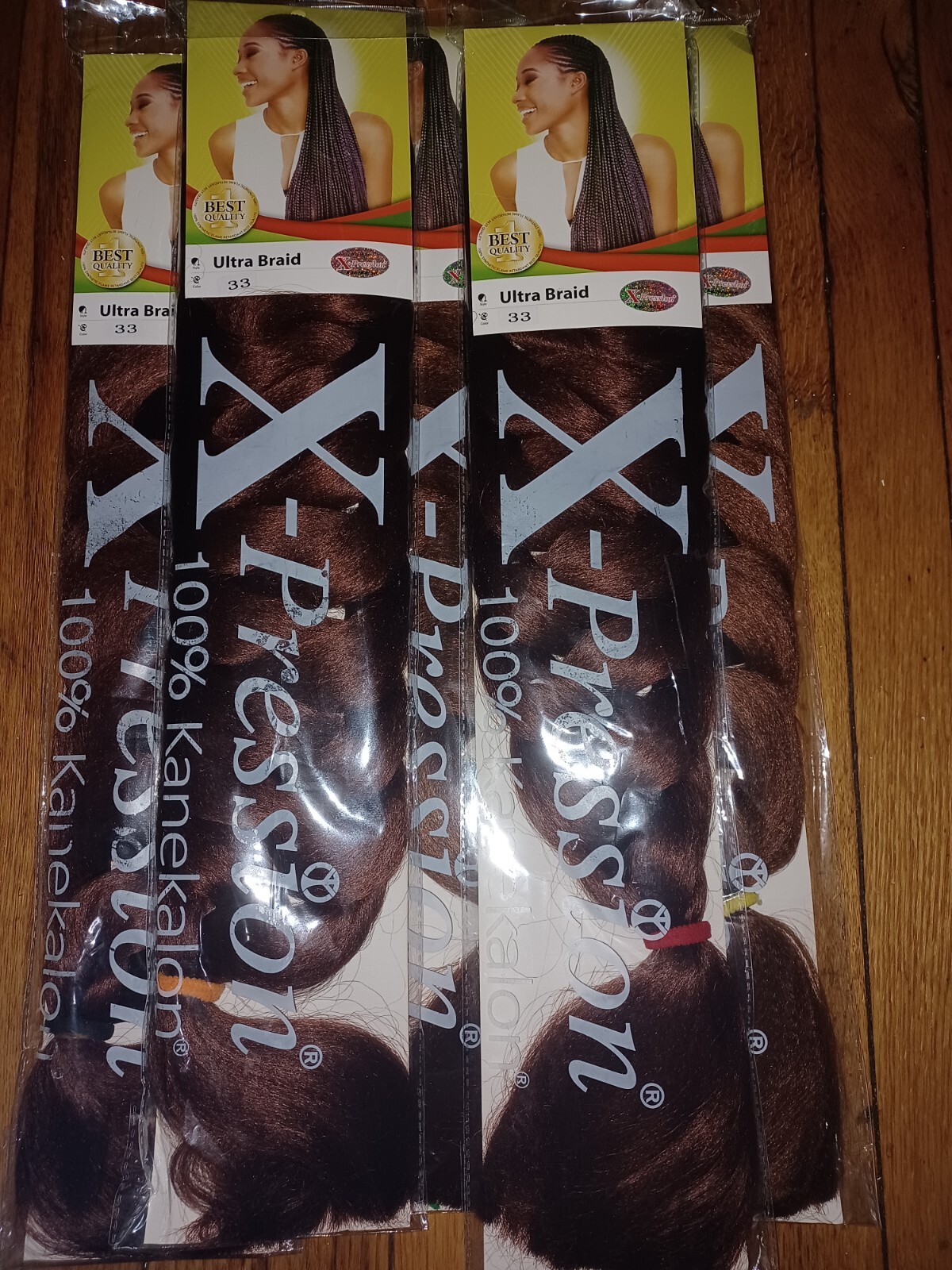 X-pression Xpression 82″ 165g Ultra Braiding Hair, 10 packs color #6